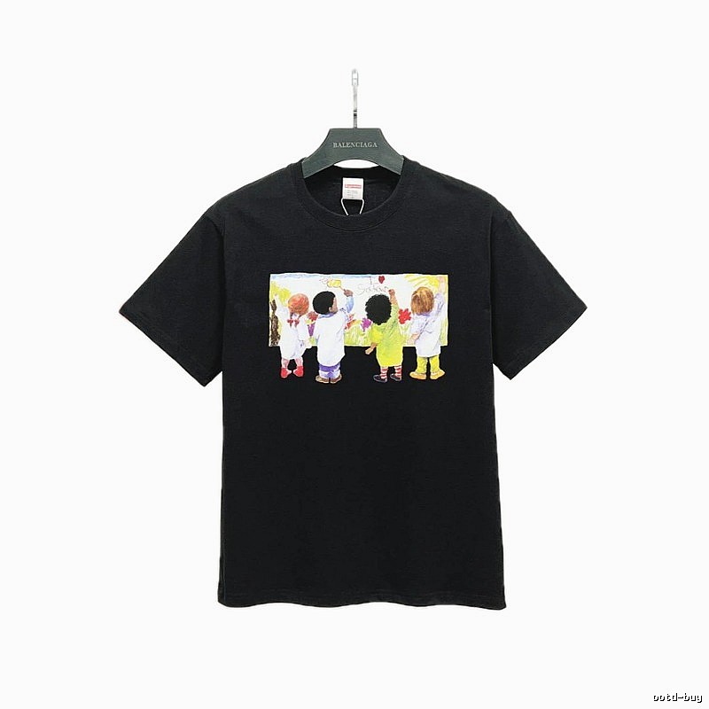 Supreme Kids Print Street Style Black T-Shirt