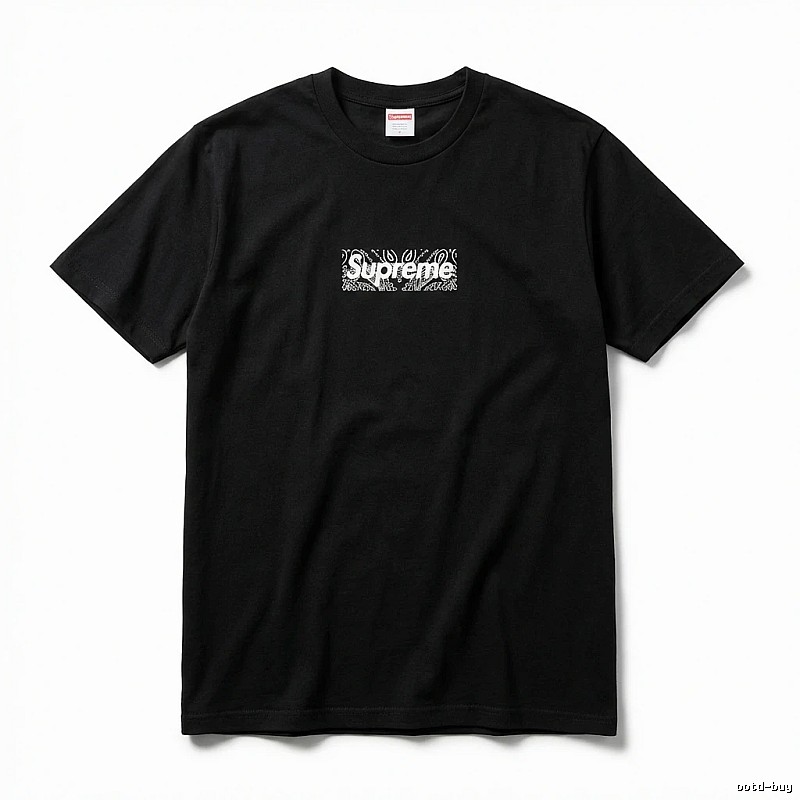 Supreme - printed trendy black T - shirt