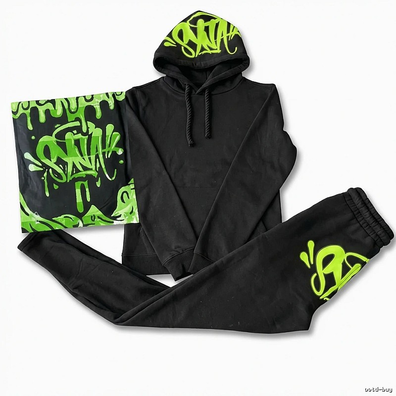 SynaWorld Graffiti Style Black Sweatshirt