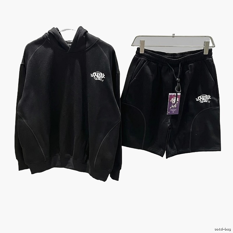 SynaWorld Trendy Cool Black Hooded Set