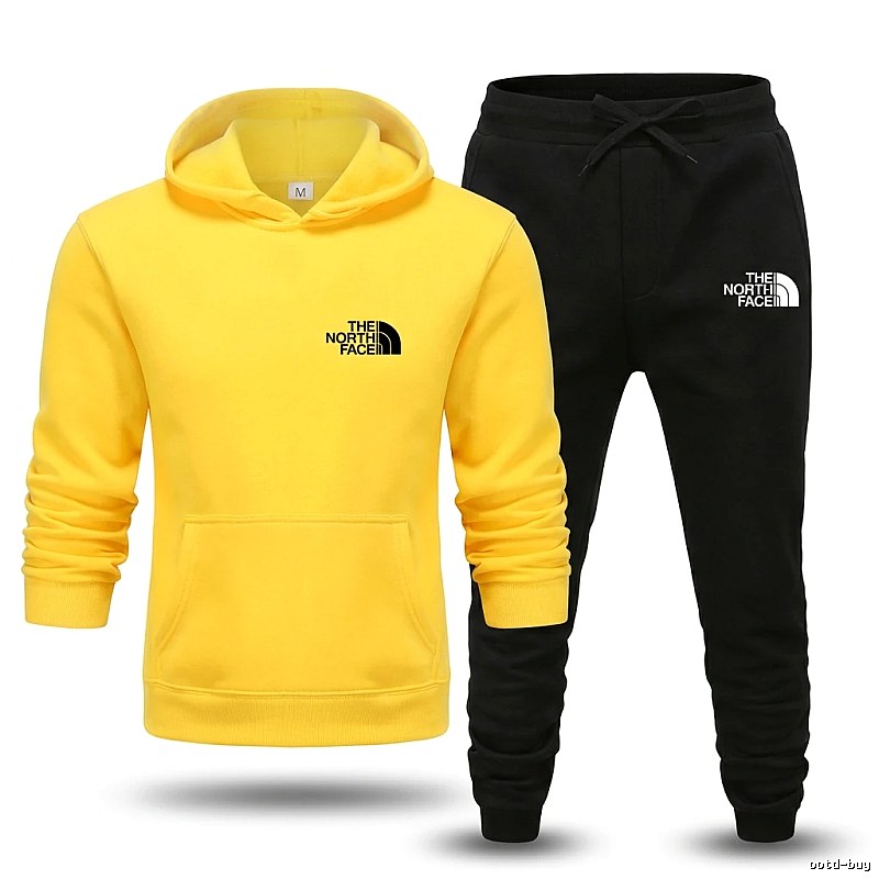 The North Face simple and casual yellow and black suit