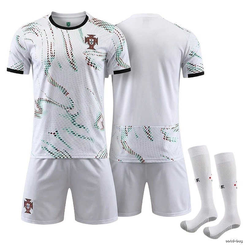 The trendy white of the Portuguese team uniform.