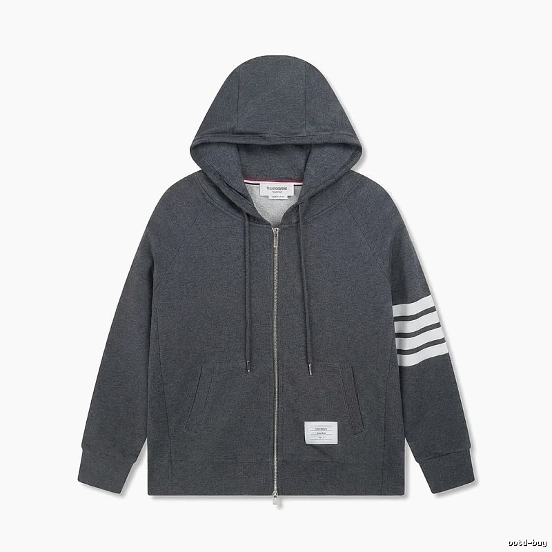 Thom Browne striped style dark gray sweatshirt