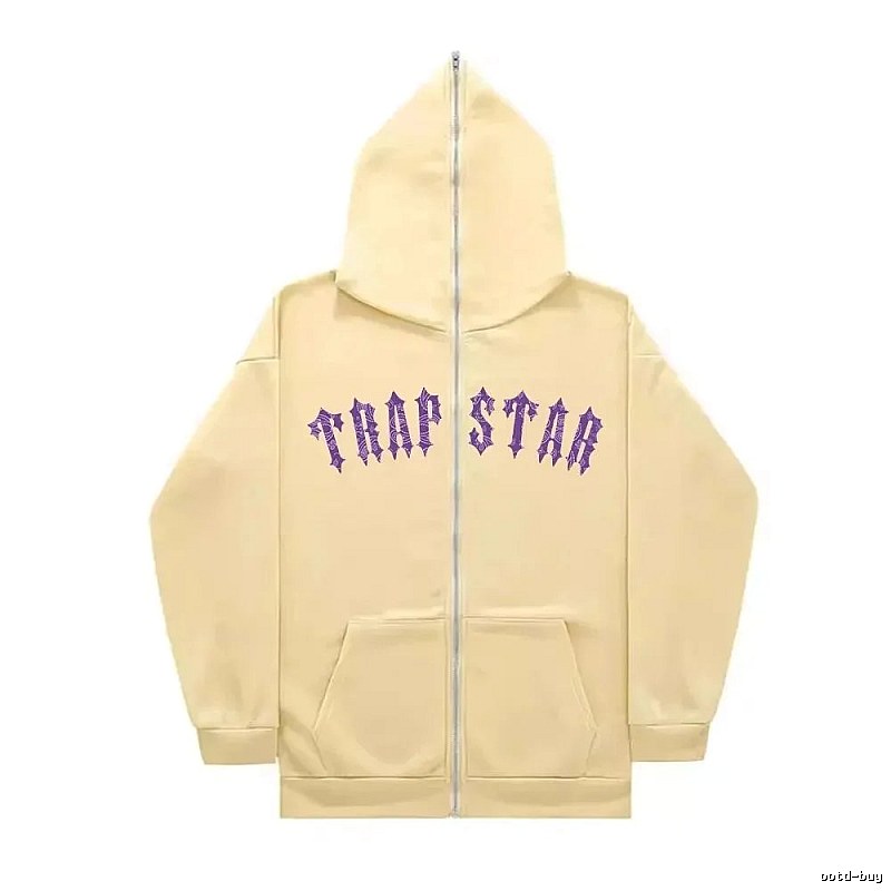 Trapstar Statement Graphic zip hoodie Black Zip Pink for Easy Pairing