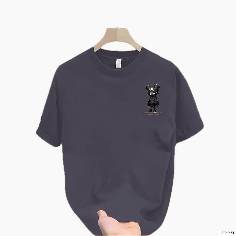 Trendy Brand Gloomy Bear Street Style Gray-Blue Short Sleeve T-shirt