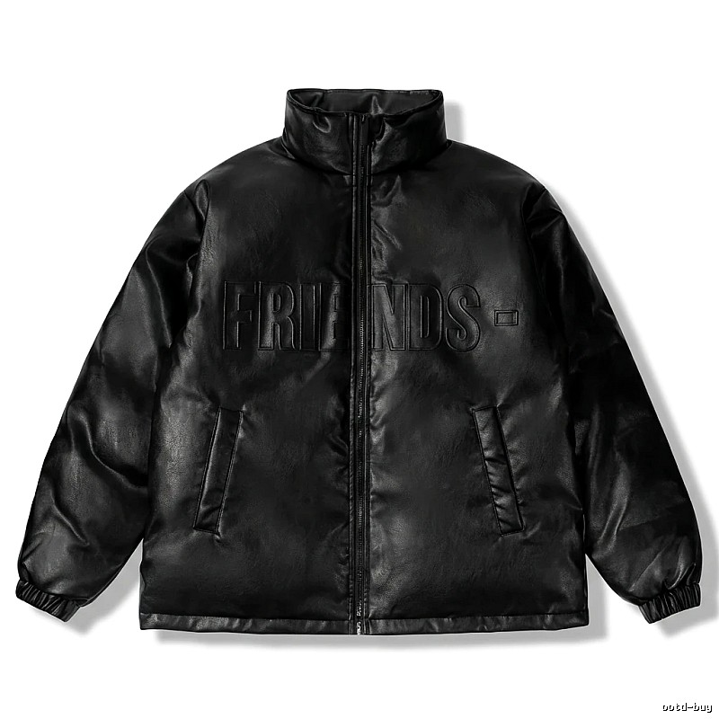 Vlone black trendy and cool style cotton-padded jacket