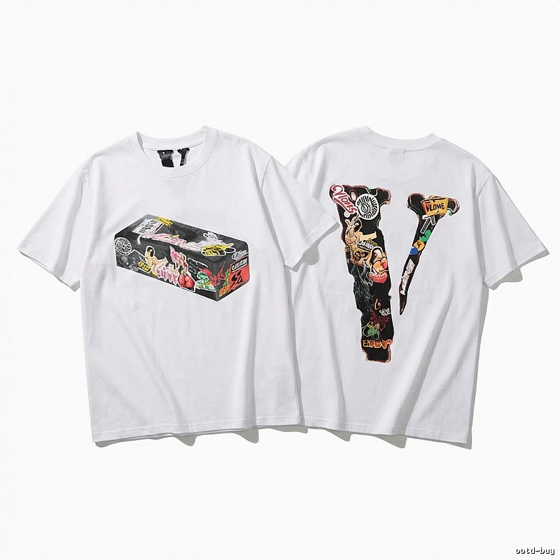 Vlone graffiti-style white T-shirt