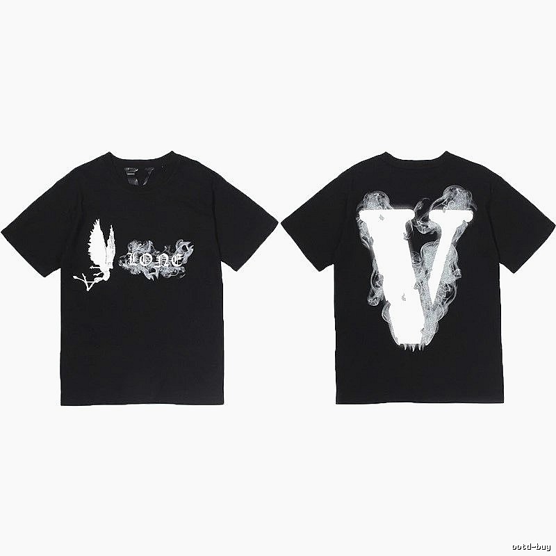Vlone Premium Style Logo T-shirt Black Purple Vlone for Minimal Outfits