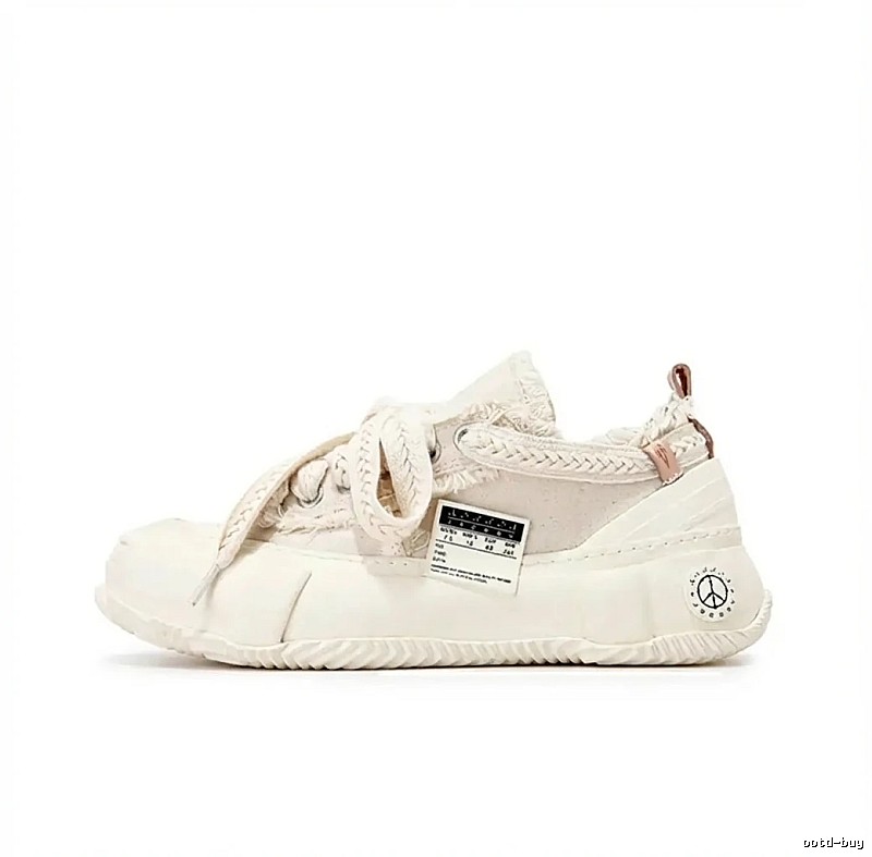 Xvessel Vulcanized Retro Style White Shoes