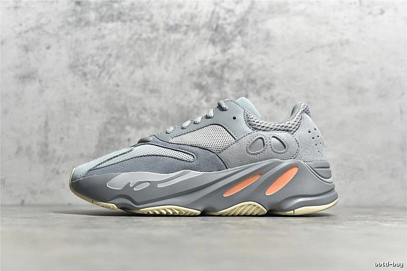 Yeezy Gray and Orange Chunky Runners Defined by Sock-Like Collar
